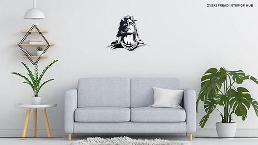 NTERIOR HUB Lord Shiva Metal Wall Art Decor For Home Decor(50x40 Cm, Black) - My Store