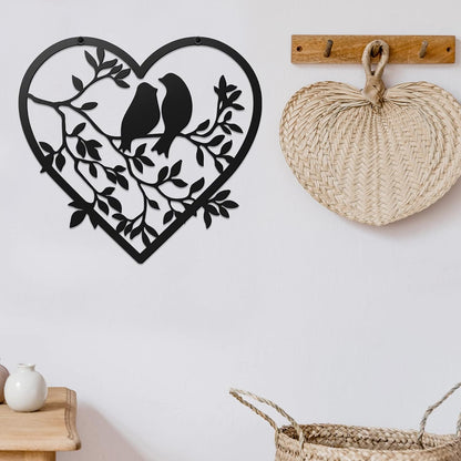 Metal Bird Wall Art Decor Birds on a Branch Wall Decor Birds Metal Wall Art Hanging Silhouette Bird Wall Art Decor Family Black Wall Decor for Living Room Garden Bedroom Office Home BLIND SHOP JAIPUR