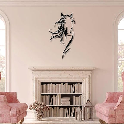 BLIND SHOP Horse Head Metal Wall Art, Metal Horse Sign Metal Wall Art Elegant Horse Horse Gifts Horse Gift Horse Lover Gift Metal Sign Extra Large Art