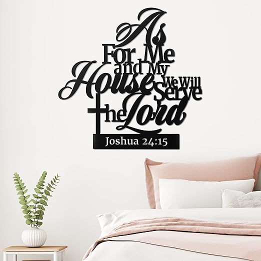 As For Me And My House Sign – Metal Bible Verses Wall Decor As For Me And My House Christian Wall Decor (Black 02) BLIND SHOP JAIPUR