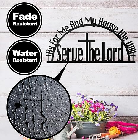 As For Me And My House Sign – Metal Bible Verses Wall Decor As For Me And My House Christian Wall Decor (Black) 40X20X1.5 CM