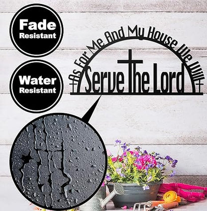 As For Me And My House Sign – Metal Bible Verses Wall Decor As For Me And My House Christian Wall Decor (Black) 40X20X1.5 CM