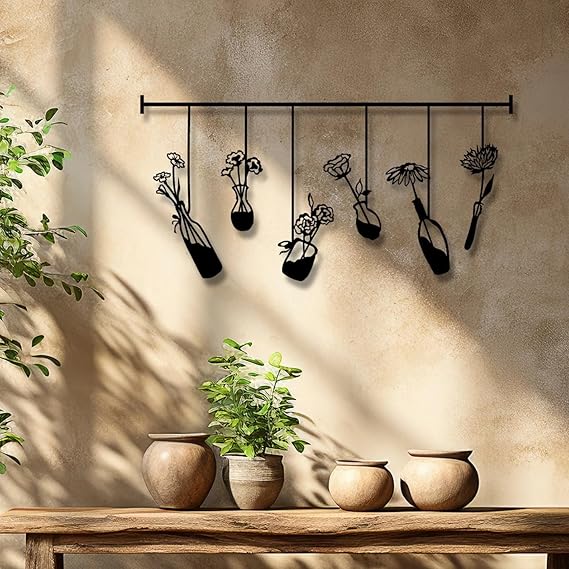 BLIND SHOP Flower Garden Metal Wall Art, Kitchen Metal Wall Decor, Flower Lovers Gift for House Garden, Unique Birthday Gift, Christmas Gift