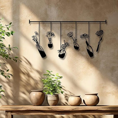 BLIND SHOP Flower Garden Metal Wall Art, Kitchen Metal Wall Decor, Flower Lovers Gift for House Garden, Unique Birthday Gift, Christmas Gift