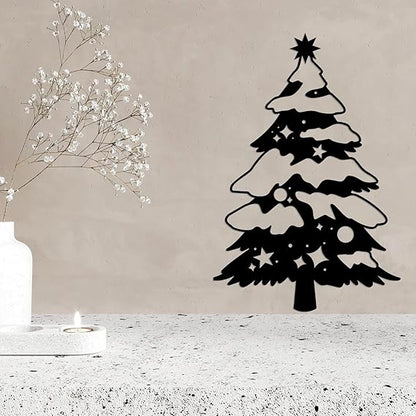 BLIND SHOP Christmas Metal Pine Tree Wall Decor, Gift For Christmas, Tree Metal Wall Art, Holiday Decor, Laser Cut Christmas Wall Art,Merry Christmas