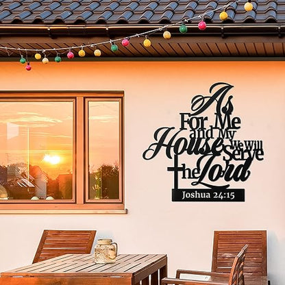 As For Me And My House Sign – Metal Bible Verses Wall Decor As For Me And My House Christian Wall Decor (Black 02) BLIND SHOP JAIPUR