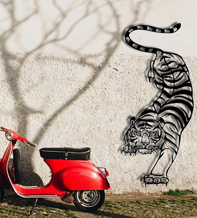 Tiger Metal Wall Art, Metal Wall Decor, Year of the Tiger, Wildlife Wall Art, Above Bed Decor, Housewarming Gift, Man Cave Gift - My Store