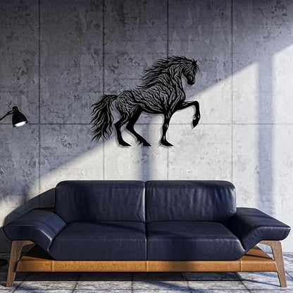 BLIND SHOP Horse Metal Wall Art, Prancing Horse Home Wall Decor, Horse Lovers Gift, Unique Birthday Gift, Livingroom Metal Wall Art, Christmas Gift