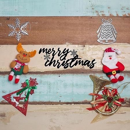 Merry Christmas Metal Wall Sign - Christmas Metal Wall Decor - Black Sign Wall Decor - Holiday Gifts