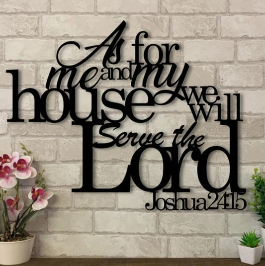 As For Me And My House We Will Serve The Lord Metal Wall Decor