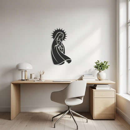Virgin Mary Metal Wall Art, Catholic Home Decor C-1
