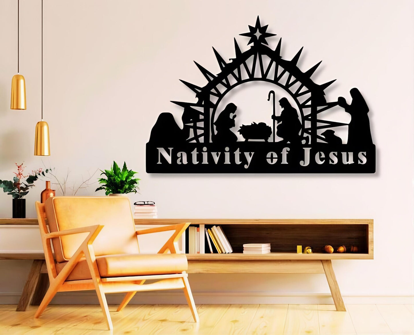 Nativity of Jesus  Metal Wall Art 50X43X2 CM C-4