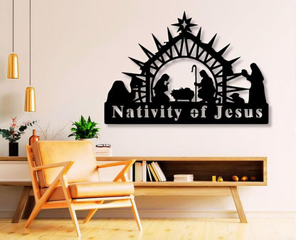 Nativity of Jesus  Metal Wall Art 50X43X2 CM C-4