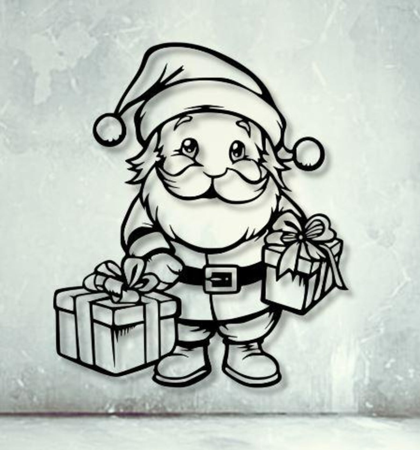 Santa Claus Metal Wall Art (45 × 45 × 2 cm) C-6