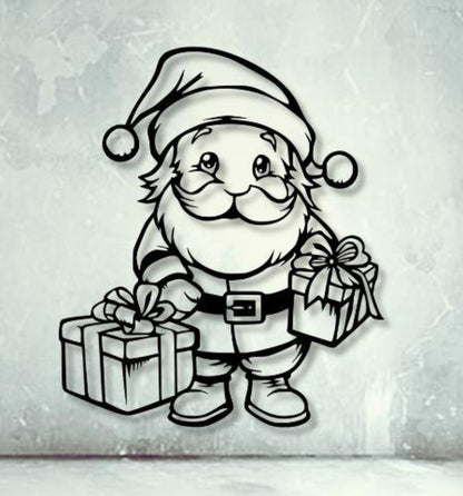 Santa Claus Metal Wall Art (45 × 45 × 2 cm) C-6