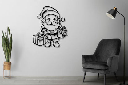 Santa Claus Metal Wall Art (45 × 45 × 2 cm) C-6