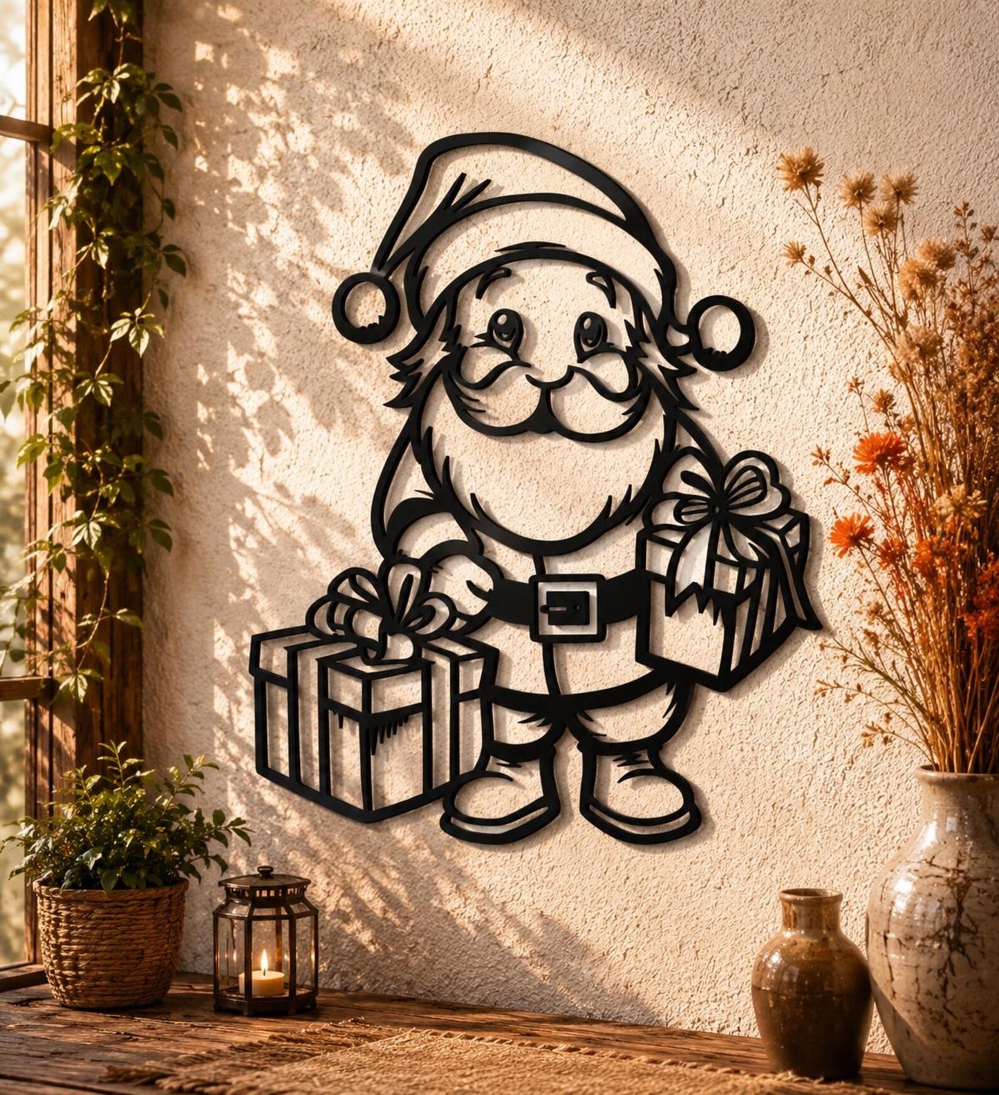Santa Claus Metal Wall Art (45 × 45 × 2 cm) C-6