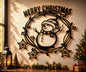 Snowman Christmas Ornament Metal Wall Art (45 × 45 × 2 cm) C-7