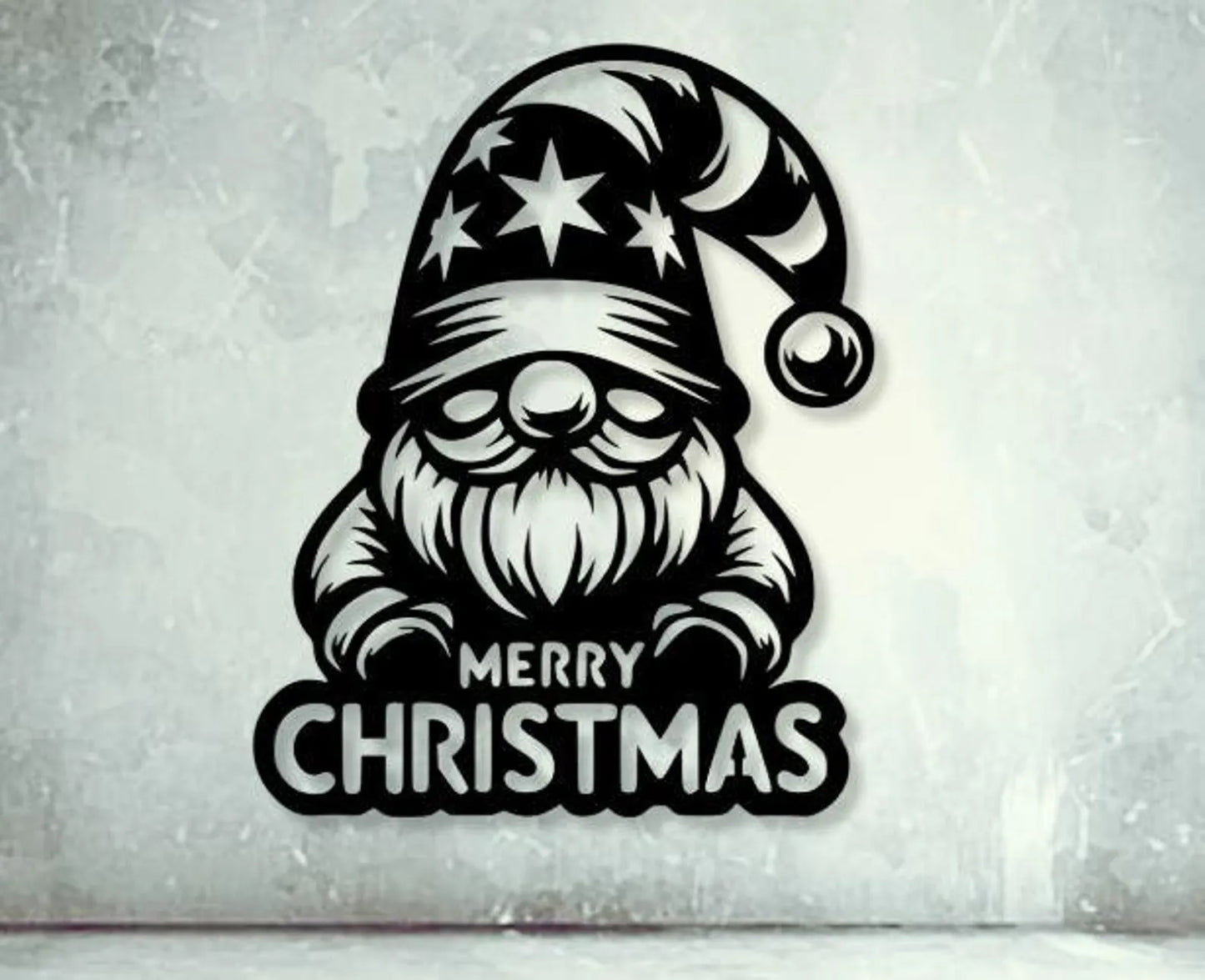 Christmas Gnome Metal Wall Art – (45 × 45 × 2 cm) C-8