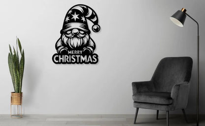 Christmas Gnome Metal Wall Art – (45 × 45 × 2 cm) C-8