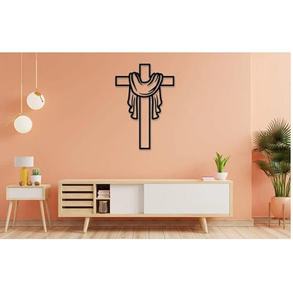 BLIND SHOP Cross Metal Wall Art, Cross, Cross Decor, Wall Cross, Christian, Christian Art, Jesus, Wall Art, Wall Decor, Jesus Art, Religious (40x27x1.5 CM)