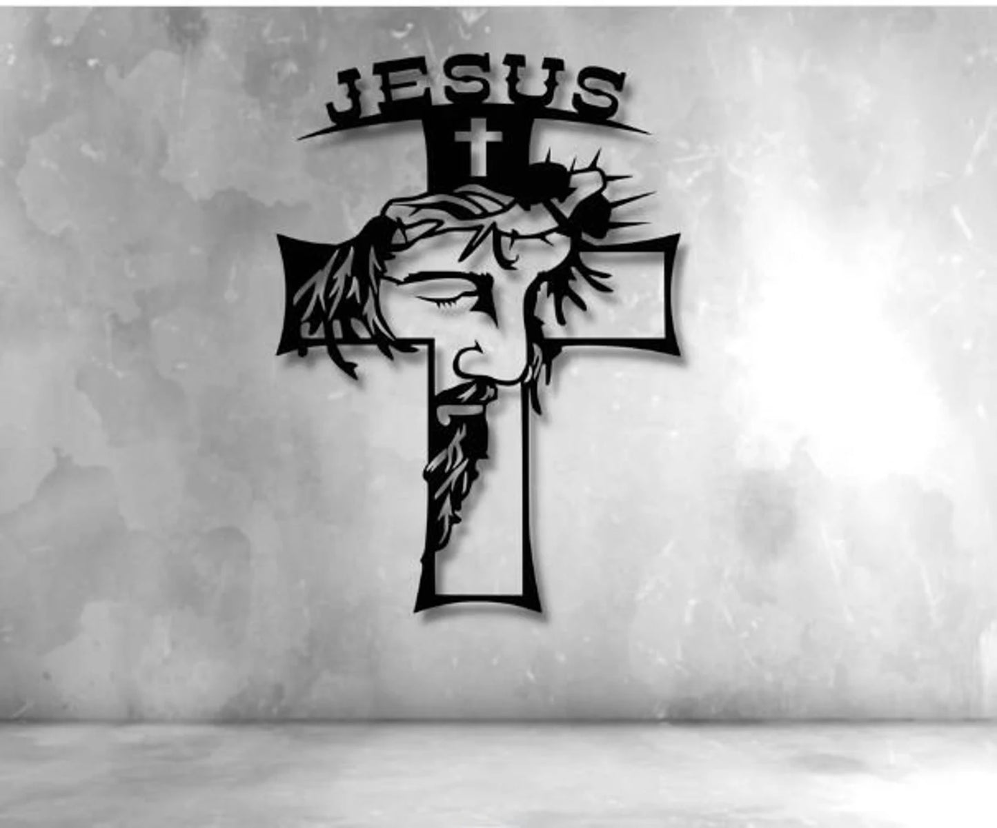 Jesus Cross metal Wall Art, Christian sign E-41