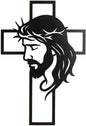 Father’s Day Christian Gift, Jesus Cross Metal Wall Art, Religious Wall Sculpture, Christian Faith Decor for Home, Church, Prayer Room, Black, 12.59 x 9.84 Inch E-51