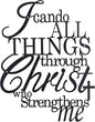 I Can Do All Things Through Christ Metal Wall Art,Metal Christian Wall Decor (Black) E-56