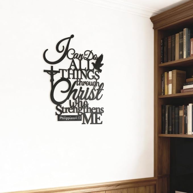 I Can Do All Things Through Christ Metal Wall Decor (Black) E-57