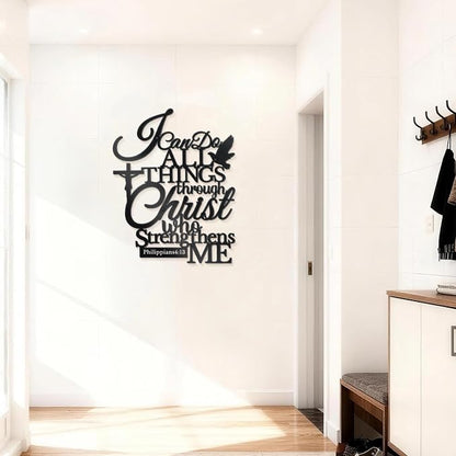 I Can Do All Things Through Christ Metal Wall Decor (Black) E-57