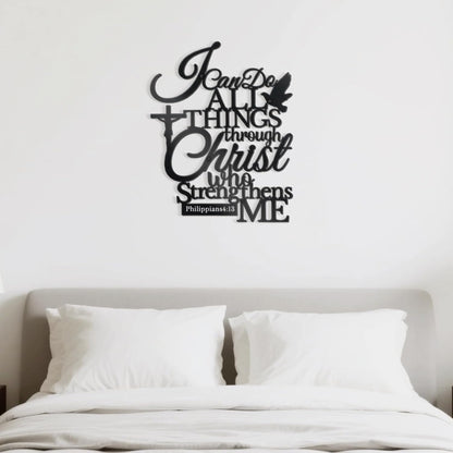 I Can Do All Things Through Christ Metal Wall Decor (Black) E-57