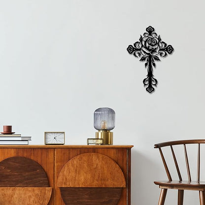 Stunning Christian Wall Art Collection - Premium Metal Cross Wall Decor, Ideal Metal Cross Wall Crosses For Home Decor With Diverse Wall Crosses For A Warm Atmosphere-Flower E-61