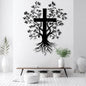 Jesus Cross Metal Wall Art, Metal Tree Branch Wall Decor, Christian Cross For Wall, Metal Crosses Wall Decor, Metal Wall Art for Living Room, Bedroom, Church(Black,60x48 cm/24x19 in) E-63