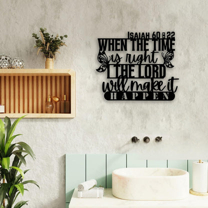 Isaiah 60 22 Butterfly Metal Wall Decor - Christian Faith Room Decor Motivational Inspirational Scripture Wall Art Home Decor for Living Room, Bedroom, Dining Room, Office (Black) E-65