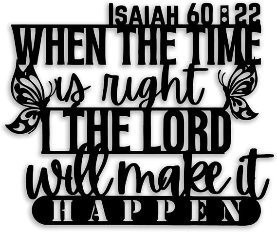 Isaiah 60 22 Butterfly Metal Wall Decor - Christian Faith Room Decor Motivational Inspirational Scripture Wall Art Home Decor for Living Room, Bedroom, Dining Room, Office (Black) E-65