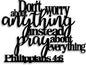 Philippians4:6 Metal Wall Decor - Bible House Decor Black Wall Art Home Decor for Living Room, Bedroom, Dining Room (Black) E-69