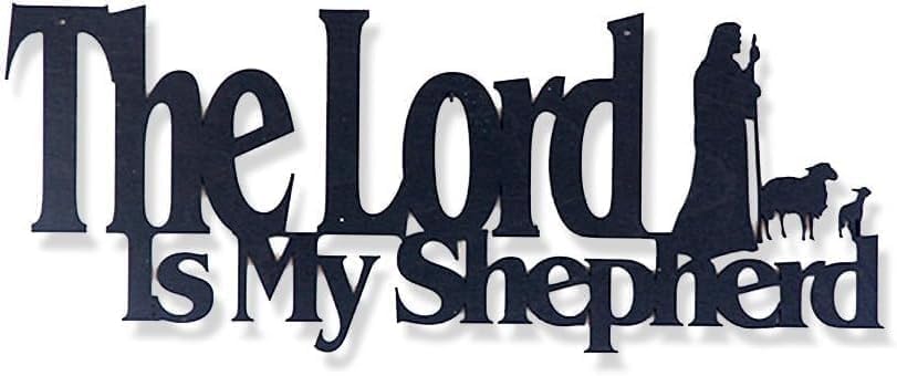 Christian Metal Wall Decor 17x7 Inch The Lord Is My Shephard Cathedral House Wall Words Art E-74