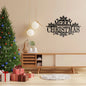 Merry Christmas metal sign,minimalit snowflake text sign Metal Wall Art,living room Front Door corridor Decor Housewarming Gift Wedding Gift E-81