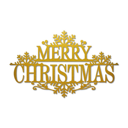 Merry Christmas metal sign,minimalit snowflake text sign Metal Wall Art,living room Front Door corridor Decor Housewarming Gift Wedding Gift E-81