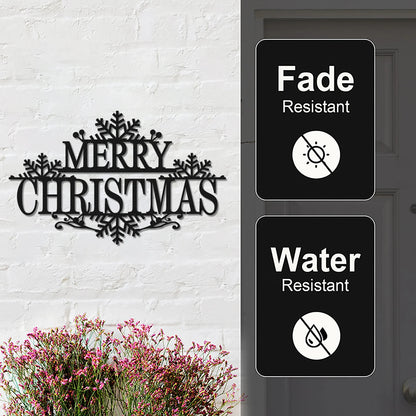 Merry Christmas metal sign,minimalit snowflake text sign Metal Wall Art,living room Front Door corridor Decor Housewarming Gift Wedding Gift E-81