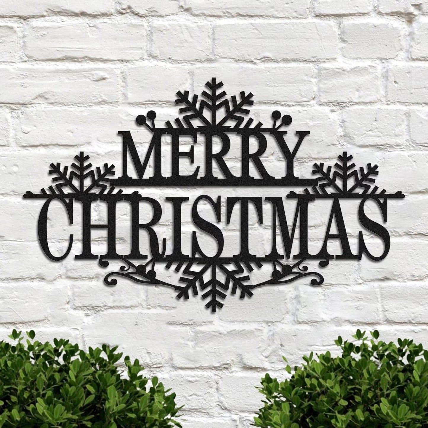 Merry Christmas metal sign,minimalit snowflake text sign Metal Wall Art,living room Front Door corridor Decor Housewarming Gift Wedding Gift E-81