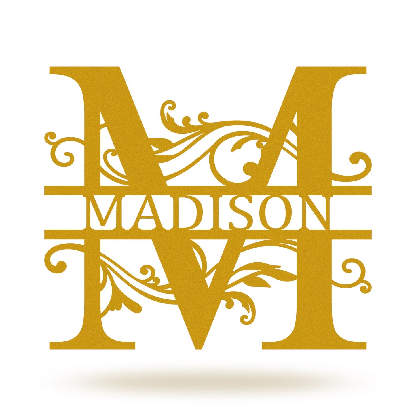 Personalized Family Name Metal Sign, Custom Metal Monogram Split Initial Letter Last Name Wall Art Decor, Wedding gift Housewarming Gift  E-83