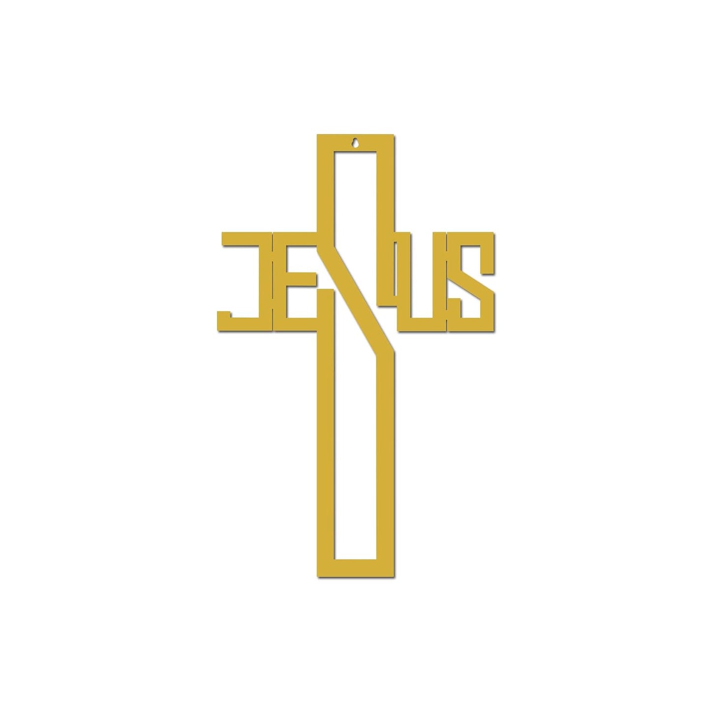 Golden Metal Art Cross Design for Home Decor | Decorative Chri 45.7L x 27.9W cm H-1