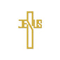 Golden Metal Art Cross Design for Home Decor | Decorative Chri 45.7L x 27.9W cm H-1