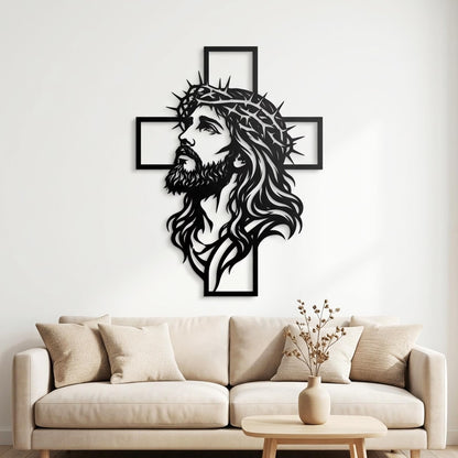 Jesus on Cross metal | Christian Metal Wall Art Cut File | Jesus With Cross Cut File | Religious CNC Plasma Laser Cut Design E-40