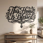 This Home Is Blessed Wall Decor, Christian Metal Sign, Religious Home Art, Cross Wall Hanging, Inspirational Gift, Home Blessing Art E-31