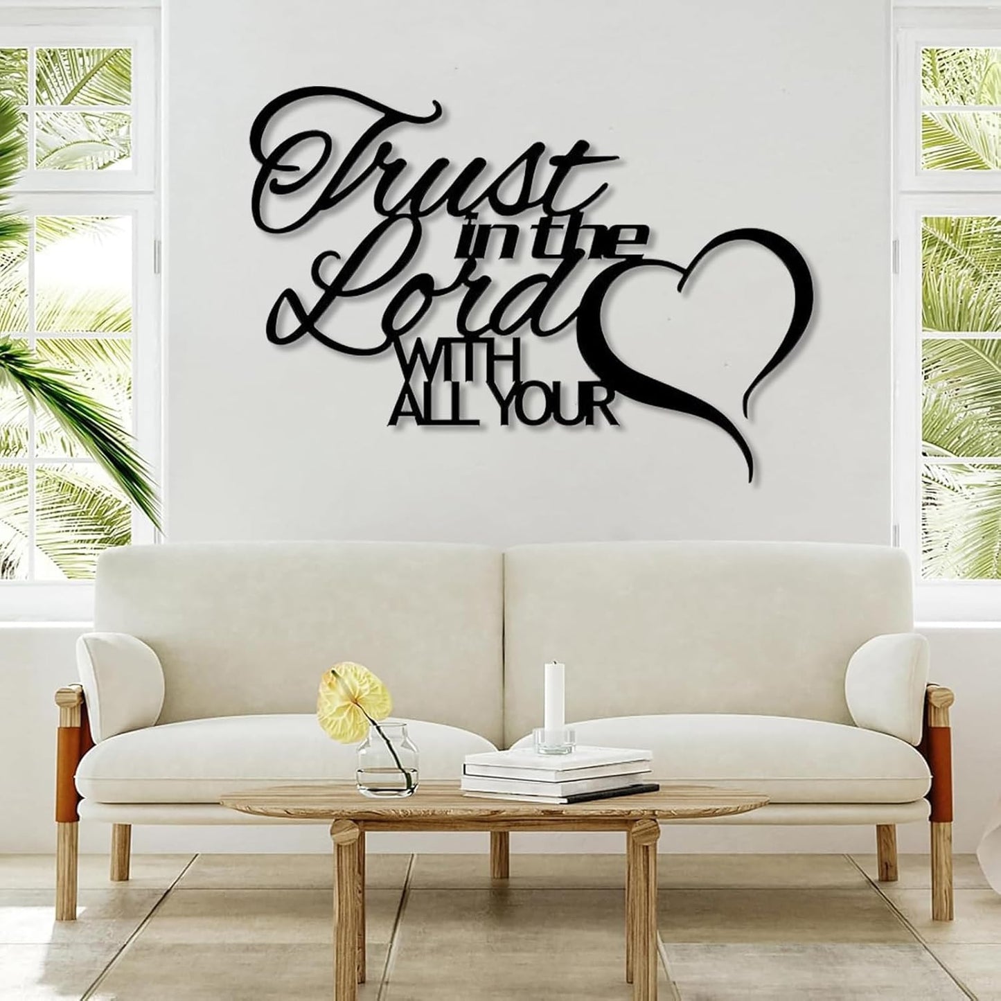 Metal Scripture Wall Art, Bible Metal Verses Wall Decor, Trust in The Lord With All Your Heart Metal Sign, Metal Wall Art, Religious Metal Wall Decor, Christian Wall Decor