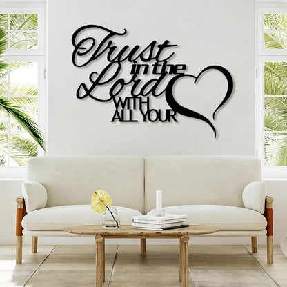 Metal Scripture Wall Art, Bible Metal Verses Wall Decor, Trust in The Lord With All Your Heart Metal Sign, Metal Wall Art, Religious Metal Wall Decor, Christian Wall Decor