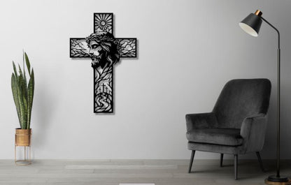 Jesus Cross Dxf Svg Png Files Wall Art Cut File For Cnc Laser Plasma Cricut C-3