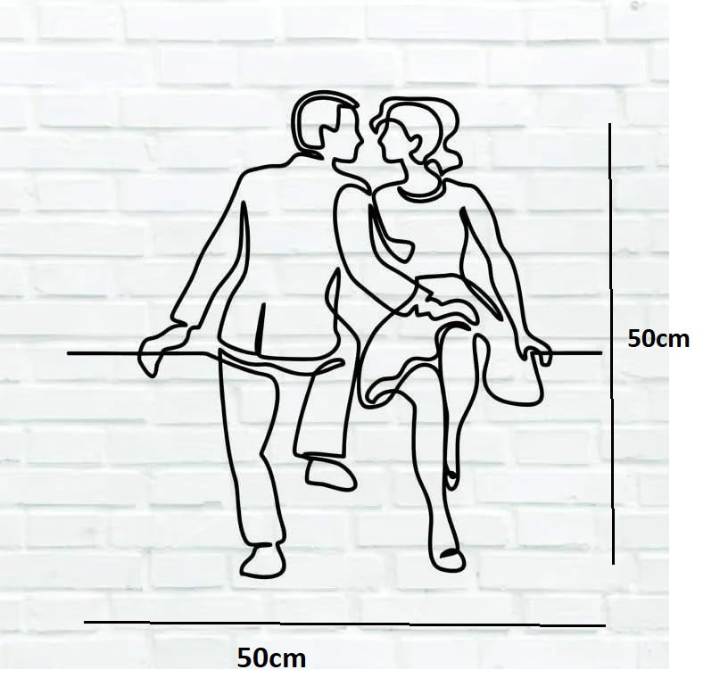 BLIND SHOP Couple Goals Line Metal Wall Décor 55 CM